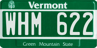 VT license plate WHM622
