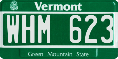 VT license plate WHM623