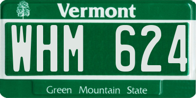 VT license plate WHM624