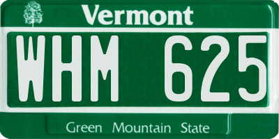 VT license plate WHM625