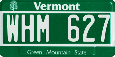 VT license plate WHM627