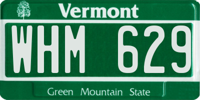 VT license plate WHM629