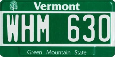 VT license plate WHM630