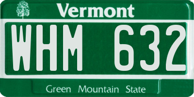 VT license plate WHM632