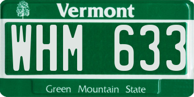 VT license plate WHM633
