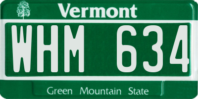 VT license plate WHM634
