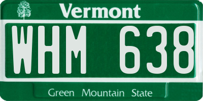 VT license plate WHM638