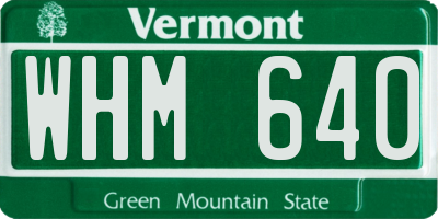VT license plate WHM640