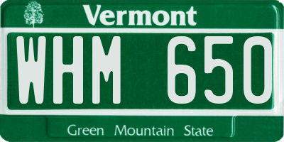VT license plate WHM650