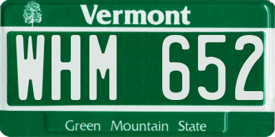 VT license plate WHM652