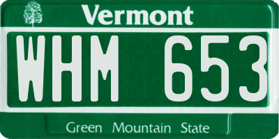 VT license plate WHM653