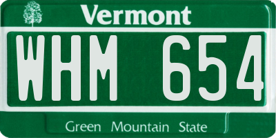 VT license plate WHM654