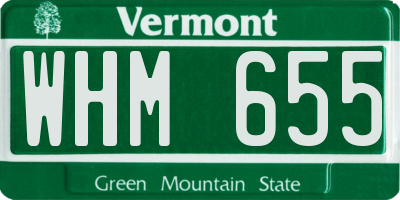 VT license plate WHM655