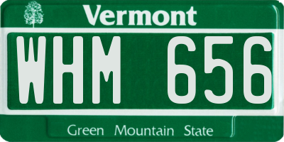 VT license plate WHM656