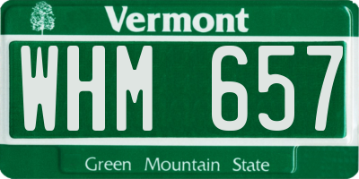 VT license plate WHM657