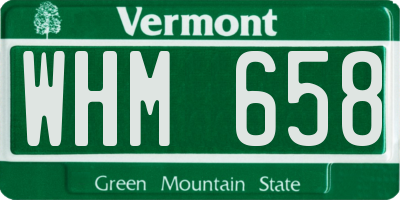 VT license plate WHM658