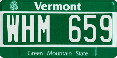 VT license plate WHM659