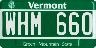 VT license plate WHM660