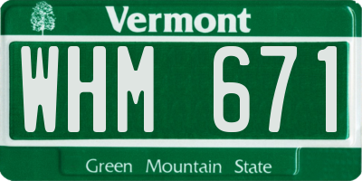 VT license plate WHM671