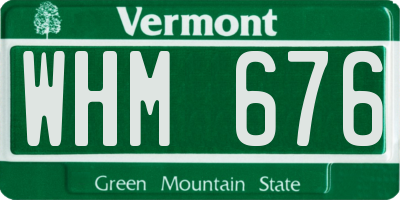 VT license plate WHM676