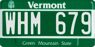 VT license plate WHM679