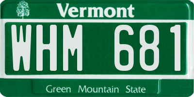 VT license plate WHM681