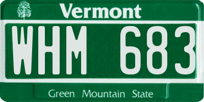VT license plate WHM683