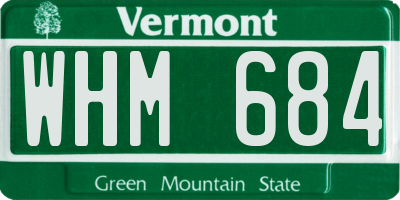VT license plate WHM684