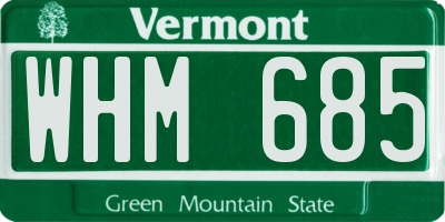 VT license plate WHM685