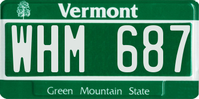 VT license plate WHM687