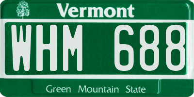 VT license plate WHM688