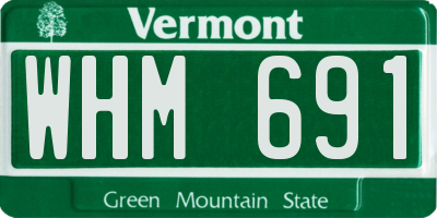 VT license plate WHM691