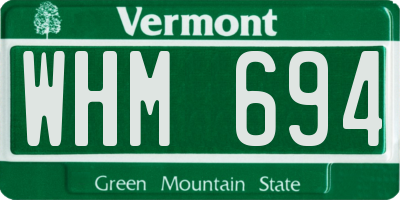 VT license plate WHM694