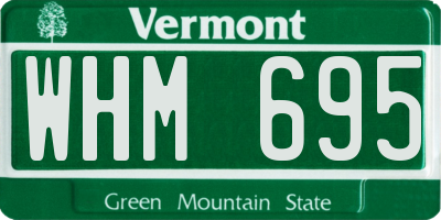 VT license plate WHM695
