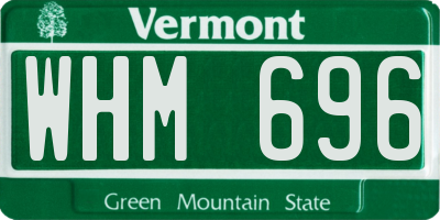 VT license plate WHM696