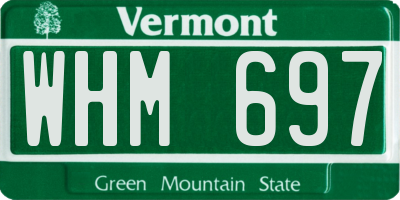VT license plate WHM697