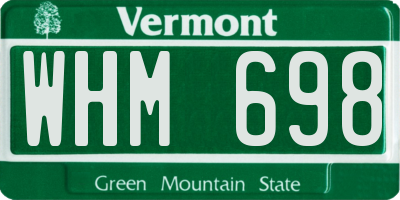 VT license plate WHM698