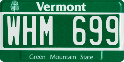VT license plate WHM699