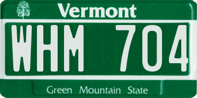 VT license plate WHM704