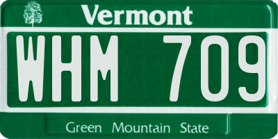 VT license plate WHM709