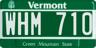 VT license plate WHM710