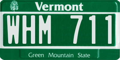 VT license plate WHM711