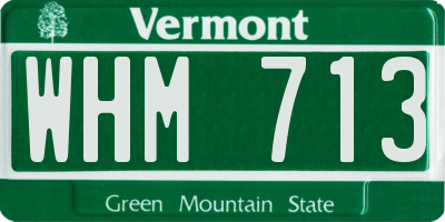 VT license plate WHM713