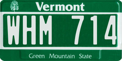 VT license plate WHM714