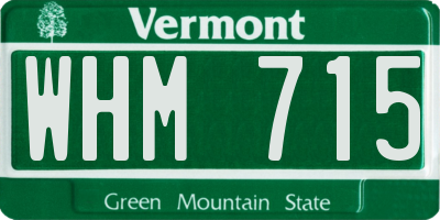 VT license plate WHM715