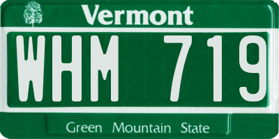 VT license plate WHM719