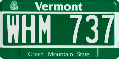 VT license plate WHM737
