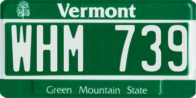 VT license plate WHM739