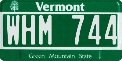 VT license plate WHM744