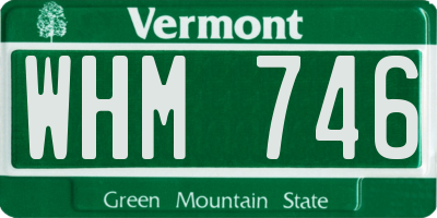 VT license plate WHM746